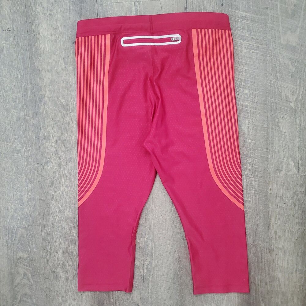 NEW Nike Women's Leggings Size Medium Berry Pink Orange Dri-FIT Running Capris - Picture 3 of 7